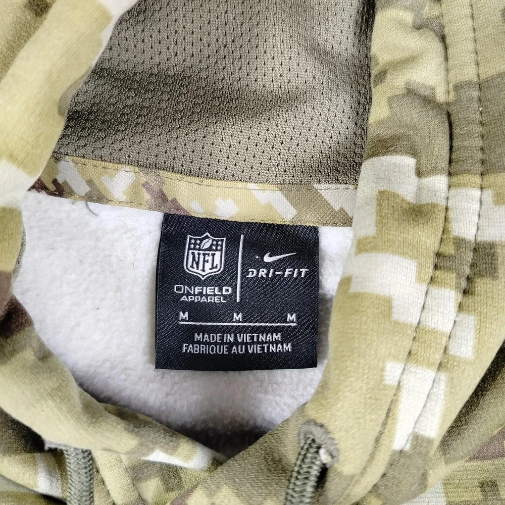 New England Patriots Hoodie Mens Medium Camo NFL Football Nike Dri-FIT‎ On Field